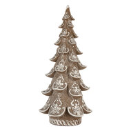 Clayre &amp; Eef   | Kerstdecoratie Kerstboom Bruin Wit 19x19x40 cm | 6PR5816