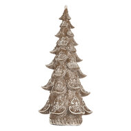 Clayre &amp; Eef   | Kerstdecoratie Kerstboom Bruin Wit 14x14x30 cm | 6PR5817