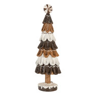 Clayre &amp; Eef   | Kerstdecoratie Kerstboom Bruin Wit &oslash; 12x39 cm | 6PR5819