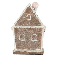 Clayre &amp; Eef   | Decoratie Huis met LED Bruin Wit 14x9x21 cm | 6PR5820