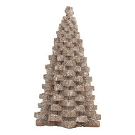 Clayre &amp; Eef   | Kerstdecoratie Kerstboom Bruin Wit 15x15x25 cm | 6PR5821
