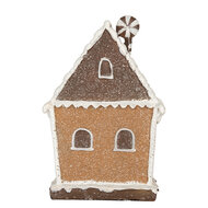 Clayre &amp; Eef   | Decoratie Huis met LED Bruin Wit 14x9x21 cm | 6PR5822