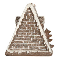 Clayre &amp; Eef   | Decoratie Huis met LED Bruin Wit 17x10x18 cm | 6PR5824