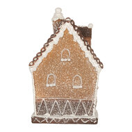 Clayre &amp; Eef   | Decoratie Huis met LED Bruin Wit 13x9x20 cm | 6PR5827