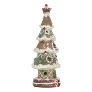 Clayre &amp; Eef   | Kerstdecoratie Kerstboom met LED Bruin Groen 15x12x36 cm / 3xAAA | 6PR5828