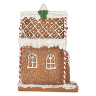 Clayre & Eef | Decoratie Huis met LED Bruin Wit 15x9x20 cm | 6PR5846