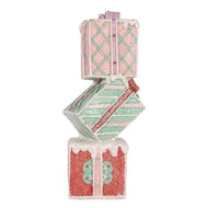 Clayre & Eef | Decoratie van opgestapelde Cadeautjes Rood Groen 14x16x36 cm | 6PR5848