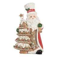 Clayre & Eef | Kerstdecoratie Kerstman Bruin Rood 15x11x25 cm | 6PR5849
