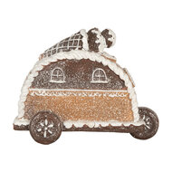 Clayre & Eef | Decoratie Huis met LED Bruin Wit 21x11x16 cm | 6PR5854