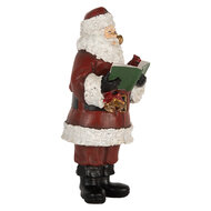 Clayre & Eef | Kerstdecoratie Kerstman met boek Rood Wit 10x10x21 cm | 6PR5863
