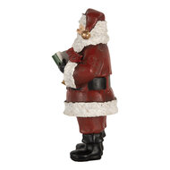 Clayre & Eef | Kerstdecoratie Kerstman met boek Rood Wit 10x10x21 cm | 6PR5863
