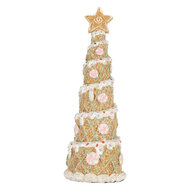 Clayre &amp; Eef   | Kerstdecoratie Kerstboom Bruin Wit &oslash; 9x25 cm | 6PR5866