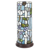 Clayre & Eef | Tiffany Tafellamp Blauw, Wit ø 15x36 cm E14/max 1x40W | 5LL-6301