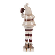 Clayre & Eef | Kerstdecoratie Kerstman Beige Rood 8x7x23 cm | 6CE2251