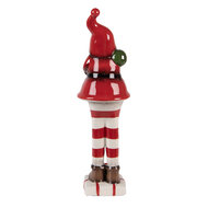 Clayre & Eef | Kerstdecoratie Kerstman Rood Wit 7x7x23 cm | 6CE2264
