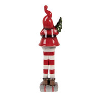 Clayre & Eef | Kerstdecoratie Kerstman Rood Wit 9x8x30 cm | 6CE2265