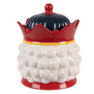 Clayre & Eef | Voorraadpot Deksel Rood Wit ø 16x19 cm | 6CE2266