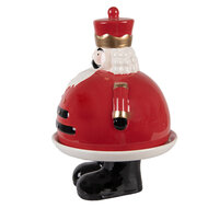 Clayre & Eef | Decoratief Schaaltje met Deksel Rood Wit ø 17x25 cm | 6CE2267