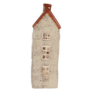 Clayre & Eef | Theelichthouder Kerst Huisje Beige Bruin 12x8x24 cm | 6CE2296