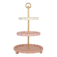 Clayre & Eef | Etagère Roze Wit ø 30x50 cm | 6H2458