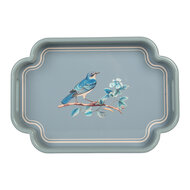 Clayre &amp; Eef   | Decoratief Dienblad set van 2 Blauw Beige 46x30x5 / 35x24x5 cm | 6H2459