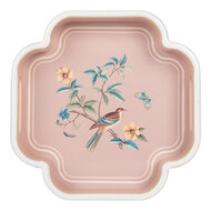 Clayre &amp; Eef   | Decoratief Dienblad set van 2 Beige Roze 30x30x5 / 24x24x5 cm | 6H2461