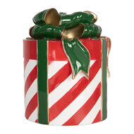 Clayre & Eef | Decoratie Cadeautje Rood Groen ø 16x21 cm | 6PR5765