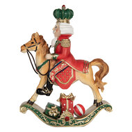 Clayre &amp; Eef   | Kerstdecoratie Notenkraker Bruin Rood 24x8x31 cm | 6PR5768