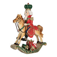 Clayre &amp; Eef   | Kerstdecoratie Notenkraker Bruin Rood 24x8x31 cm | 6PR5768