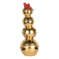 Clayre & Eef | Decoratie opgestapelde Bellen Goudkleurig Rood 20x20x54 cm | 6PR5771