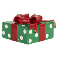 Clayre & Eef | Kandelaar Groen Rood 10x10x6 cm | 6PR5773
