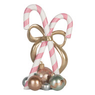 Clayre & Eef | Decoratie zuurstok Roze Goudkleurig 19x14x30 cm | 6PR5775