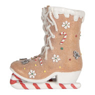 Clayre & Eef | Decoratie Schaatsen Bruin Wit 19x14x20 cm | 6PR5780