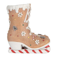 Clayre & Eef | Decoratie Schaatsen Bruin Wit 19x14x20 cm | 6PR5780