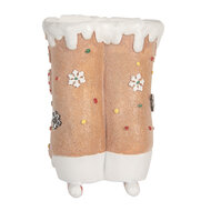 Clayre & Eef | Decoratie Schaatsen Bruin Wit 19x14x20 cm | 6PR5780
