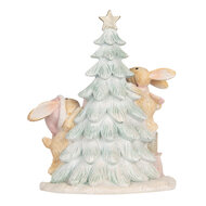 Clayre & Eef | Decoratie Konijnen met LED Bruin Wit 14x8x16 cm | 6PR5880