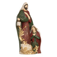 Clayre & Eef | Kerstdecoratie Kerstgroep Beige Rood 15x10x27 cm | 6PR5899