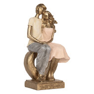 Clayre & Eef | Decoratie zittend Koppel Goudkleurig Roze 14x12x28 cm | 6PR5901