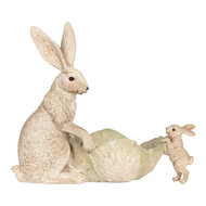 Clayre & Eef | Decoratie Konijnen met schaal Beige 29x14x26 cm | 6PR5905