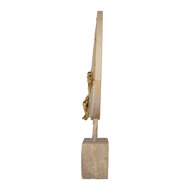 Clayre & Eef | Decoratie Koppel zittend op Maan Beige Goudkleurig 18x5x26 cm | 6PR5909