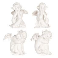 Clayre & Eef | Decoratie Engelen (set 4) Wit 16x14x19 cm | 6PR5914