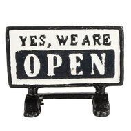 Clayre & Eef | Bordje open / closed Zwart Wit 16x7x12 cm | 6Y5749