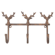 Clayre &amp; Eef   | Wandkapstok Bruin 27x5x15 cm | 6Y5948