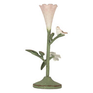 Clayre & Eef | Kandelaar Groen Roze 12x12x26 cm | 6Y5953