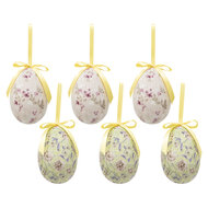 Clayre & Eef | Decoratie Hanger Ei (set 6) Meerkleurig ø 7x10 cm | 65910