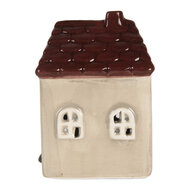Clayre & Eef | Decoratie Huisje met LED Beige Rood 7x6x10 cm | 6CE2269