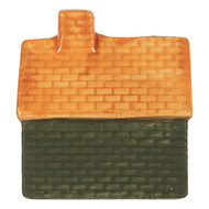 Clayre & Eef | Decoratie Huisje met LED Groen Oranje 8x5x8 cm | 6CE2282