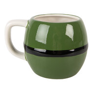 Clayre & Eef | Mok Groen Zwart 14x11x9 cm / 450 ml | 6CEMU0217