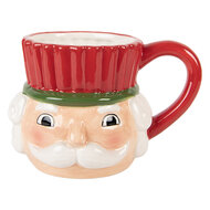 Clayre & Eef | Mok Rood Wit 14x11x10 cm / 350 ml | 6CEMU0221