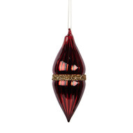 Clayre & Eef | Kerstbal Rood Goudkleurig ø 6x17 cm | 6GL5095